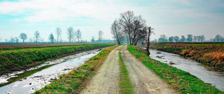 fot. pixabay.com polna droga i dwa rowy wypelnione wodą
